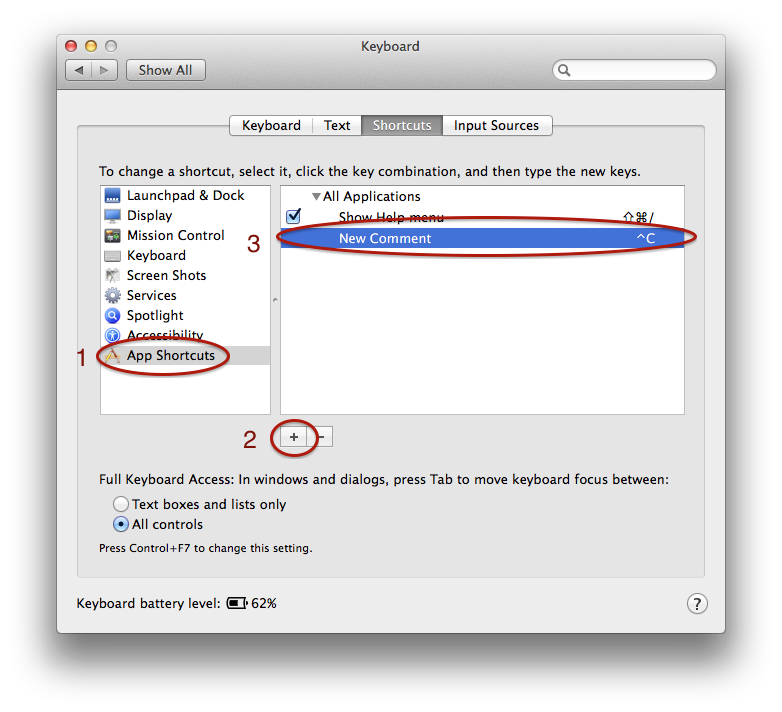 osx keyboard shortcut for word macro