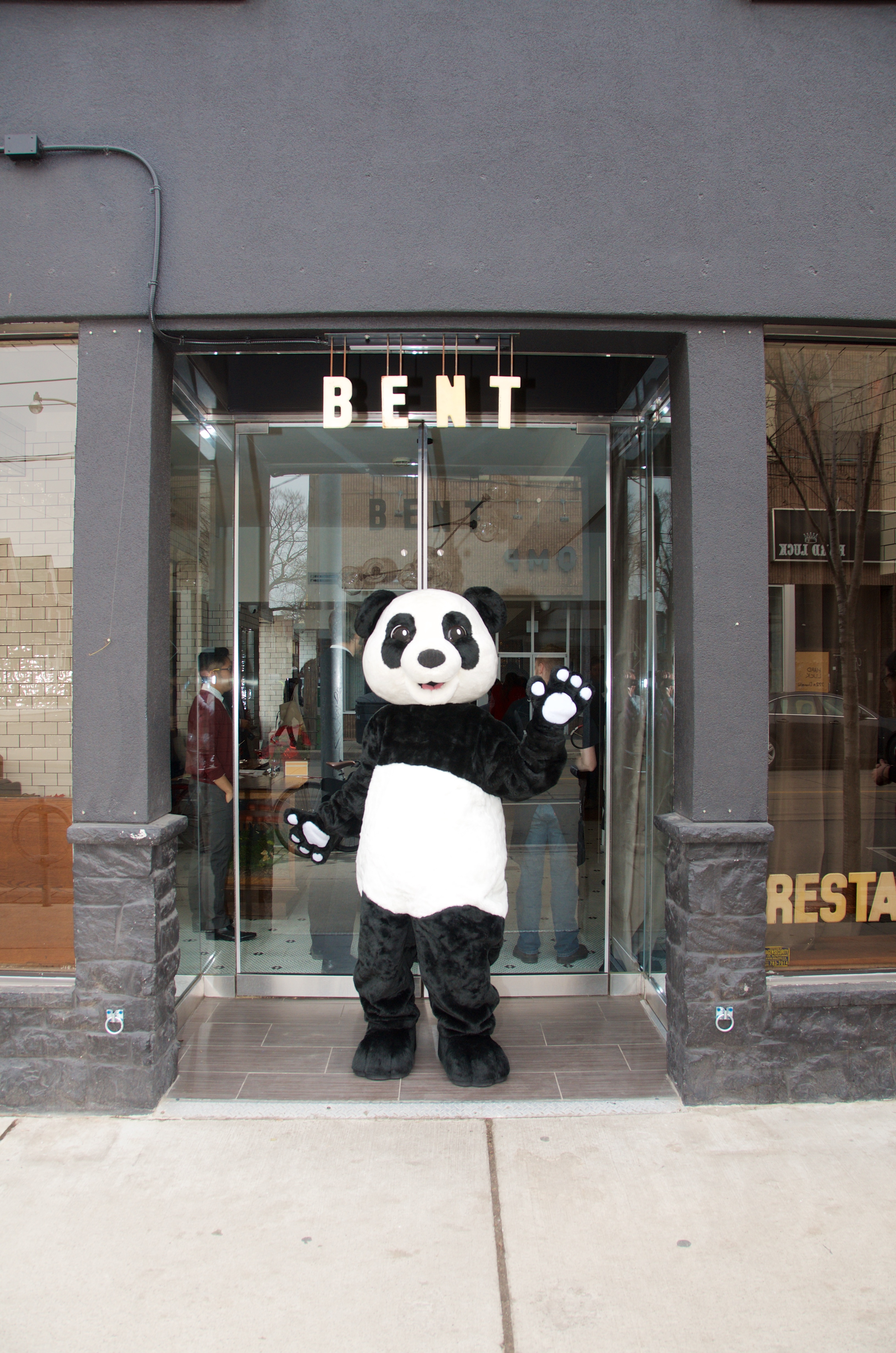 In case you're wondering, the door is beside the panda, not behind him. Photo courtesy WWF Canada.