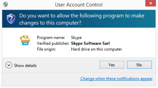 When I update Skype, Windows checks with me to make sure I mean to do so.