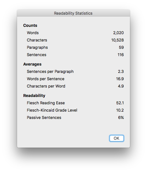 word for mac flesch kinkaid
